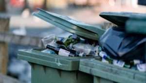 Wheelie Bin full of bottles