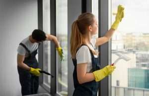 Cleaners in a London flat