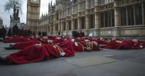 Peers outside house of Lords