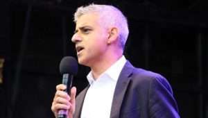 Sadiq Khan giving a speech