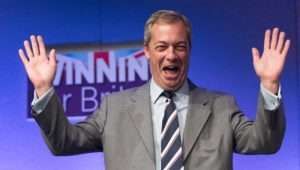 Nigel Farage celebrating