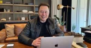 Elon Musk at his desk