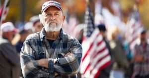 Trump supporter with ear bandage