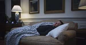 Elon Musk sleeping on a West Wing sofa at the white house