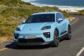 Porsche Macan Electric front quarter tracking