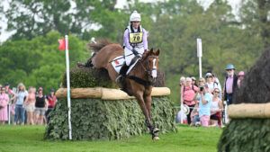 Burghley Horse Trials cross-country contenders – Gemma Stevens and Chilli Knight at Badminton 2024.