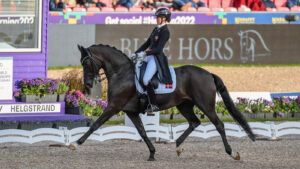 Carina Cassøe Krüth riding Heiline's Danciera at the world dressage championsnips in Herning, Denmark.