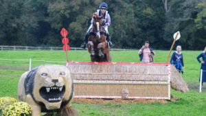 Gemma Stevens and Chilli Morning IV on their way to winning the seven-year-old title at the young horse eventing World Championships in Le Lion.