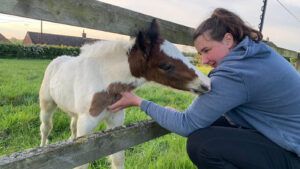 World Horse Welfare groom Kathryn Coombes at Hall Farm in Norfolk.