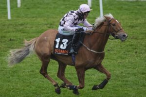 Secret Squirrel (Nico de Boinville) winning at Windsor Racecourse.