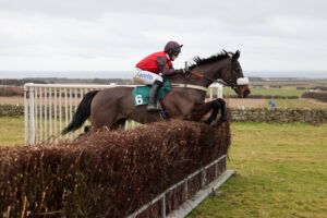 Saint Calvados and Nick Orpwood at the Percy point-to-point in January 2025