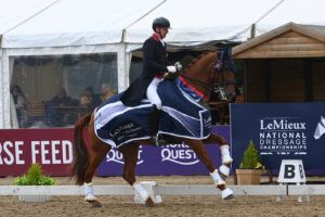 Gareth Hughes and Classic Goldstrike win the grand prix freestyle at the 2024 National Dressage Championships.