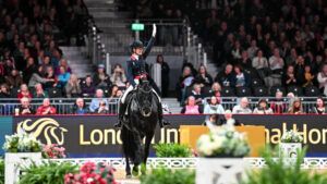 Dutch Masters dressage grand prix winners Lottie Fry and Glamourdale.