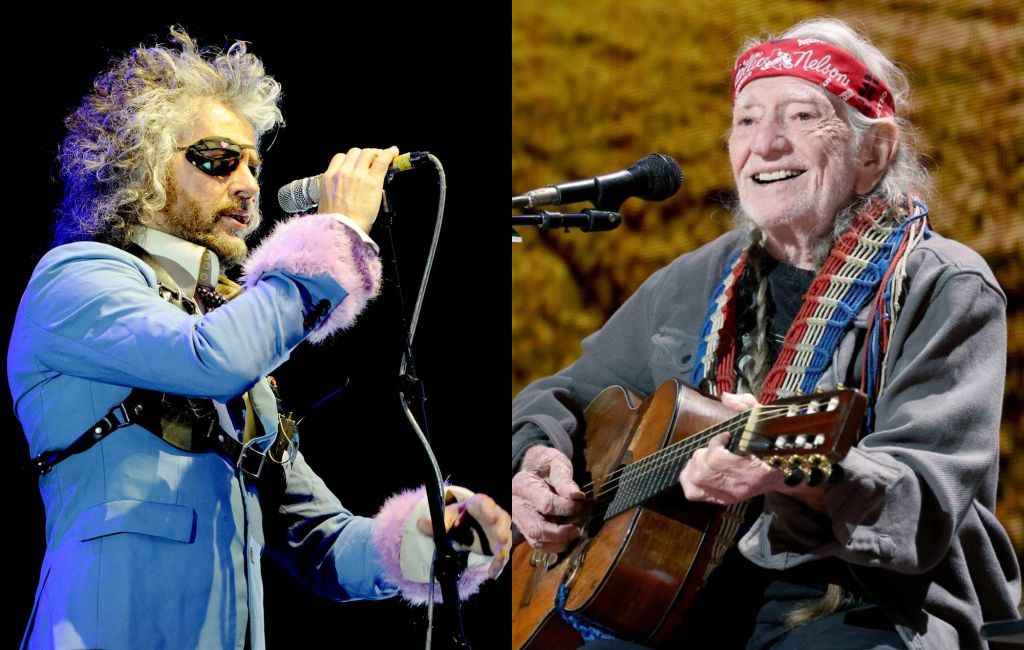 Wayne Coyne of The Flaming Lips and Willie Nelson. CREDIT: Shirlaine Forrest/WireImage and Gary Miller/Getty Images