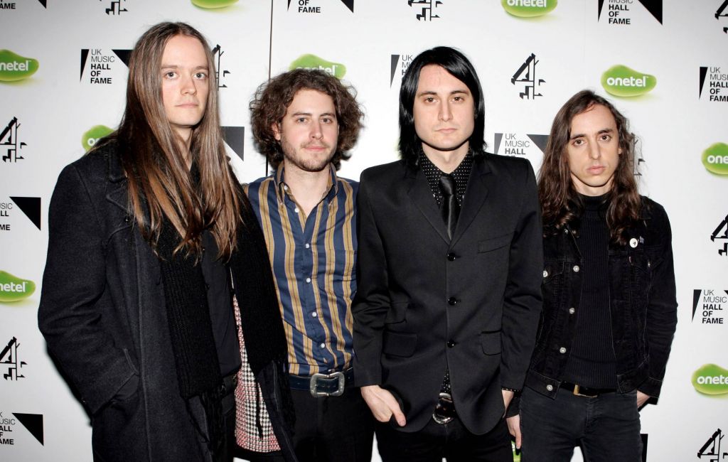 The Datsuns arrive at the live final of the UK Music Hall Of Fame 2005. (Photo by Dave Hogan/Getty Images)