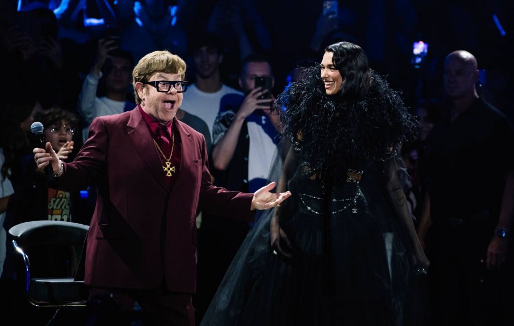 Dua Lipa with Elton John at London's Royal Albert Hall. Credit: Ben Gibson