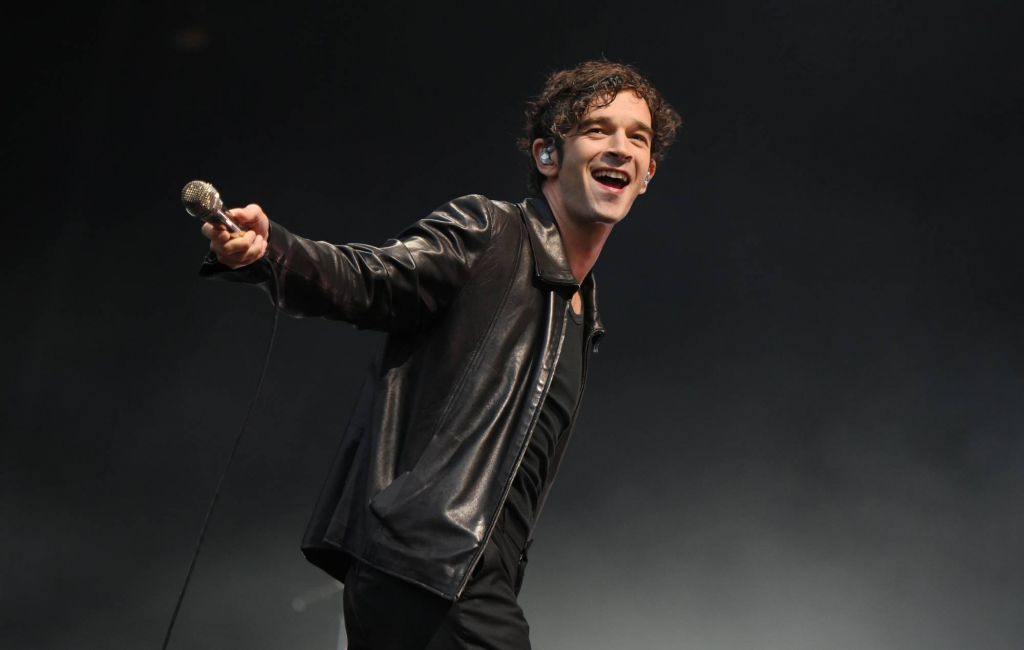 Matty Healy of The 1975 performs on Day 3 of Leeds Festival 2023 at Bramham Park on August 27, 2023 in Leeds, England. (Photo by Matthew Baker/Getty Images)