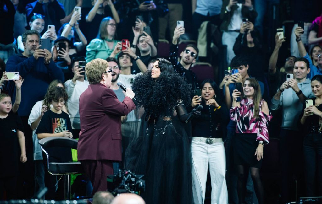 Dua Lipa with Elton John at London's Royal Albert Hall. Credit: Ben Gibson