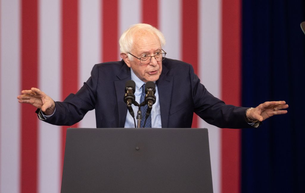 Bernie Sanders onstage in 2024