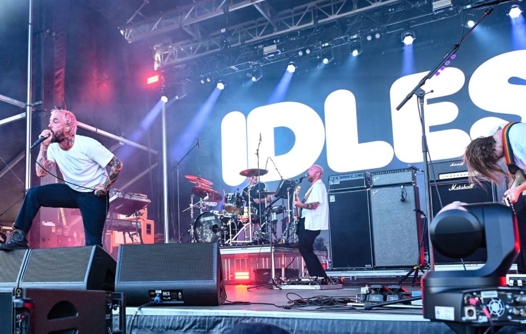 IDLES perform onstage at day 3 of Ohana Festival held at Doheny State Beach on September 29, 2024 in Dana Point, California. (Photo by Gilbert Flores/Billboard via Getty Images)