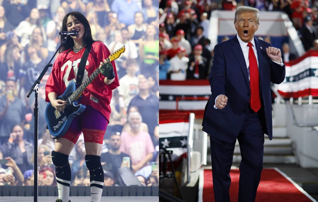 Billie Eilish and Donald Trump. Credit: Kevin Mazur and Chip Somodevilla via GETTY