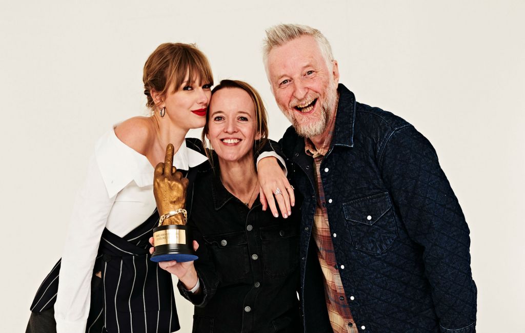 Taylor Swift, Emily Eavis and Billy Bragg at the NME Awards 2020