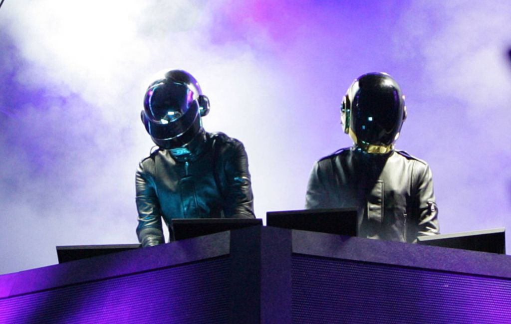 Daft Punk performs at Coachella Valley Music and Arts Festival, Saturday night, April 29 2006. (Photo by Spencer Weiner/Los Angeles Times via Getty Images)