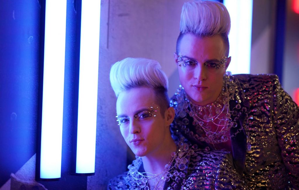 Edward and John Grimes of Jedward attend the MTV EMAs 2024 (Photo by Dominic Lipinski/MTV EMA/Getty Images for Viacom International)