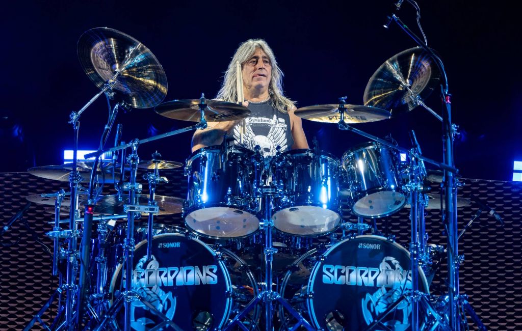 Mikkey Dee of The Scorpions performs in support of the Rock Believer 2022 World Tour at Pine Knob Music Theatre on August 30, 2022 in Clarkston, Michigan. (Photo by Scott Legato/Getty Images)