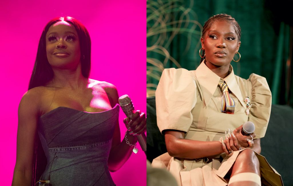 two side by side pictures of Azealia Banks (left) and Doechii (right)