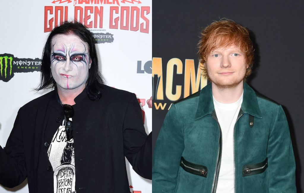 Cradle Of Filth's Dani Filth and Ed Sheeran. Credit: Ian West and Gilbert Flores via GETTY