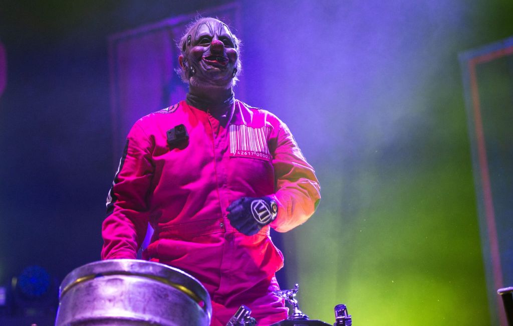 Shawn "Clown" Crahan of Slipknot performs at The O2 Arena, London, on December 20, 2024