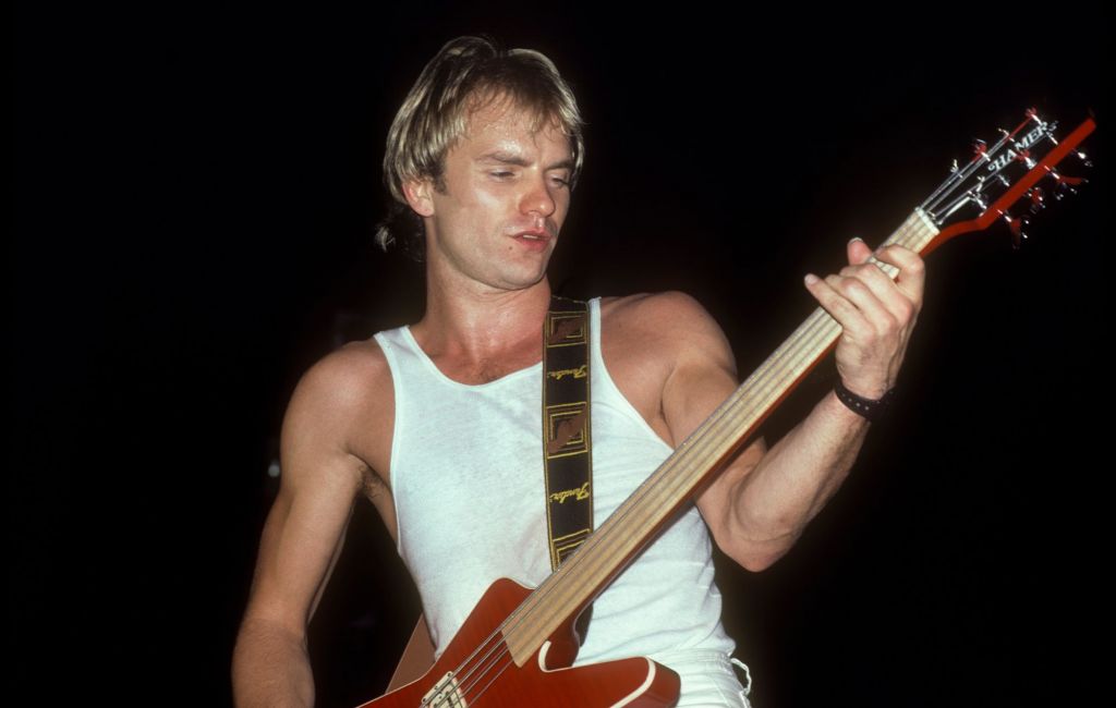 Sting performing with The Police in the 1980s