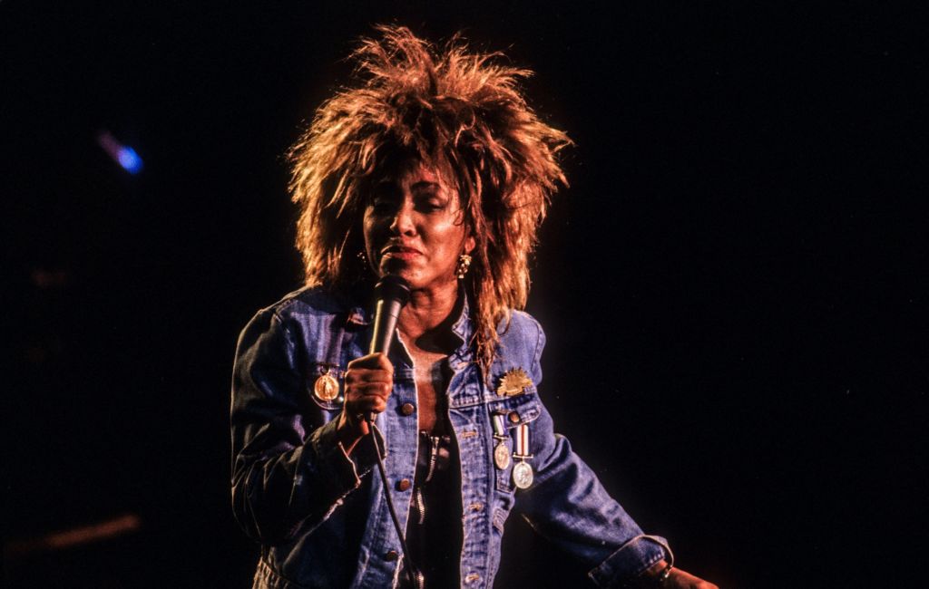 Tina Turner performing live on stage in 1985