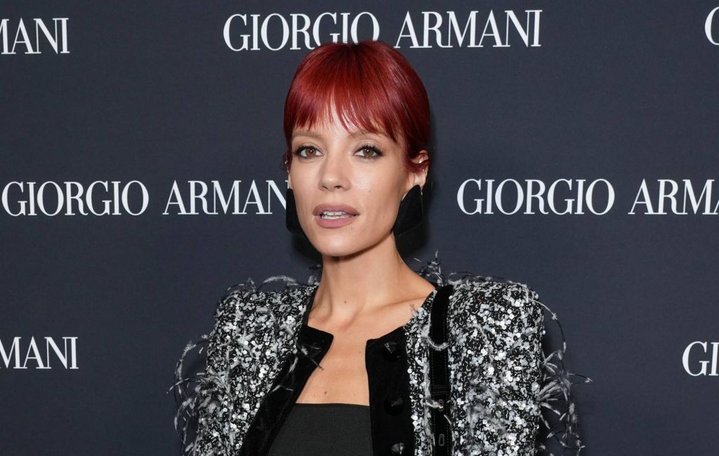 Lily Allen at the Giorgio Armani RTW Spring 2025 fashion show. (Photo by John Nacion/WWD via Getty Images)