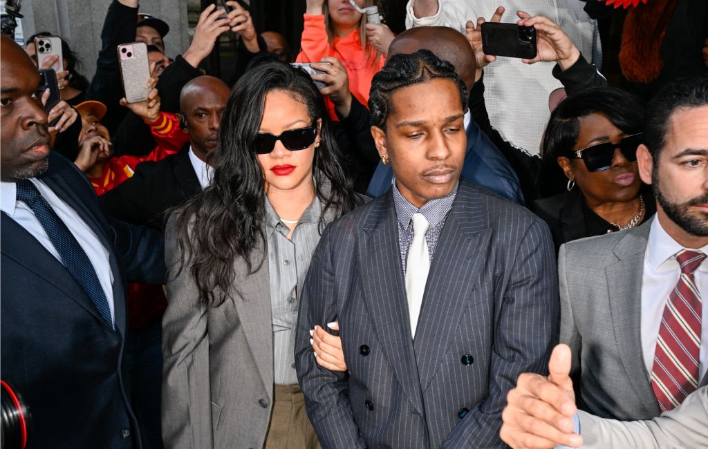 Rihanna and A$AP Rocky are seen outside of Clara Shortridge Foltz Criminal Justice Center on February 18, 2025 in Los Angeles, California.