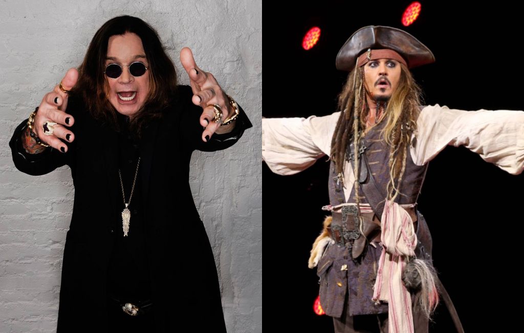 Ozzy Osbourne and Johnny Depp as Captain Jack Sparrow in Pirates Of The Caribbean. Credit: Larry Busacca and Jesse Grant via GETTY