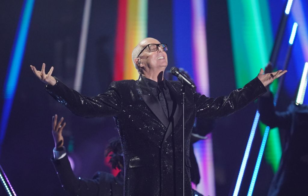 Pet Shop Boys' Neil Tennant performing live on stage