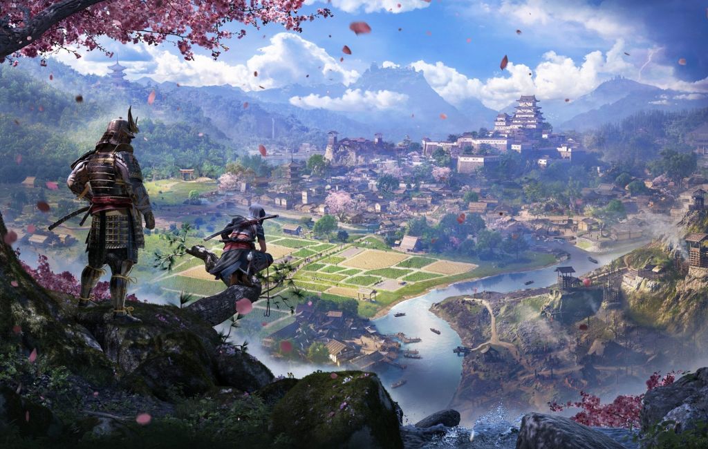 Assassin's Creed Shadows Change Season: Naoe and Yasuke can be seen overlooking Japan.