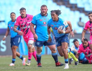 The Bulls’ Stedman Gans runs with the ball against Stade Français in the European Champions Cup.