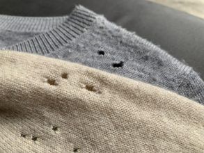 Clothes moths love fine fibres, such as these cashmere jumpers