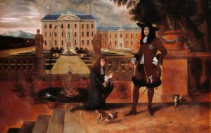 King Charles II with royal dogs