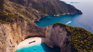 Aerial view of Koufonisi island, little Cyclades