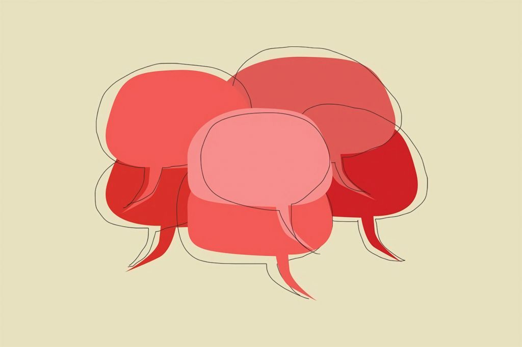 Red speech bubbles.