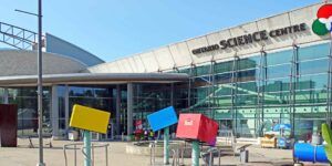 The outside of the Ontario Science Centre at its current location.