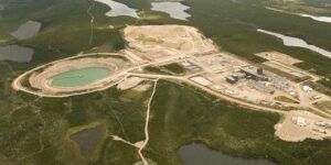 A tailings pond for a uranium mine.