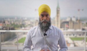 Jagmeet Singh announcing the end of the supply-confidence agreement with the Liberals.