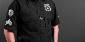 An example of a police body camera incorporated into a uniform.