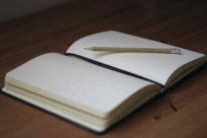 A journal and pencil.