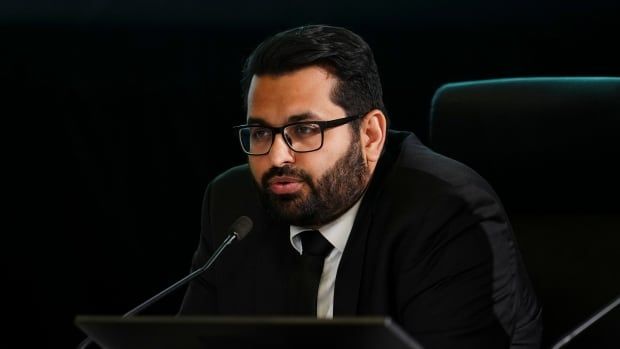 Azam Ishmael appears as a witness at the Public Inquiry Into Foreign Interference in Federal Electoral Processes and Democratic Institutions in Ottawa on Tuesday, April 2, 2024.